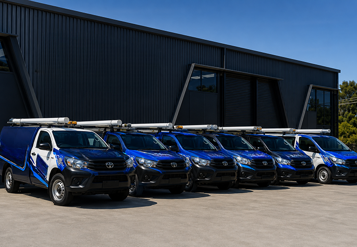 Fleet of Arcadia Blocked Drains plumbing vans