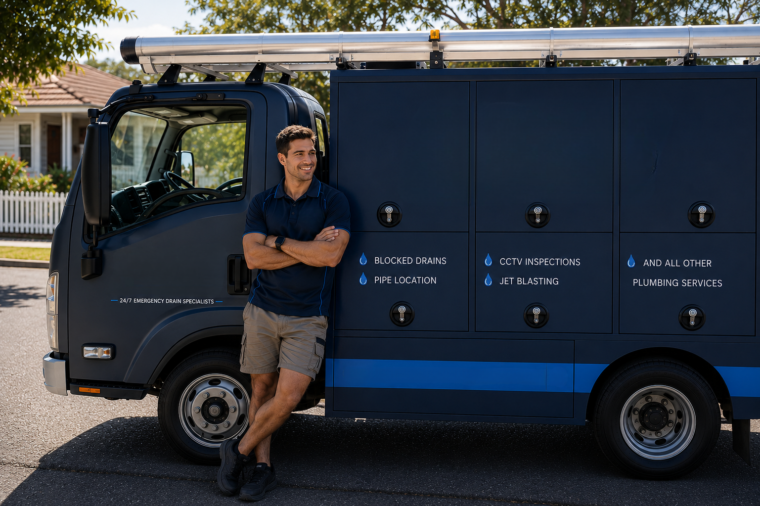 Plumber with Arcadia Blocked Drains van